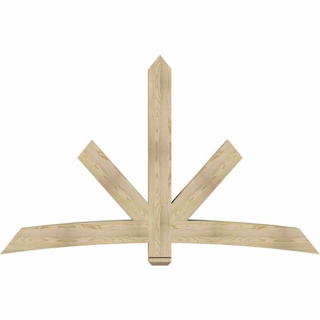 Ekena Millwork Alberta Rough Sawn Timber Gable Bracket, Douglas Fir, 84"W x 53"H x 6"D x 6"F, 15/12 Pitch GBW084X53X0606ALB00RDF